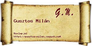 Gusztos Milán névjegykártya